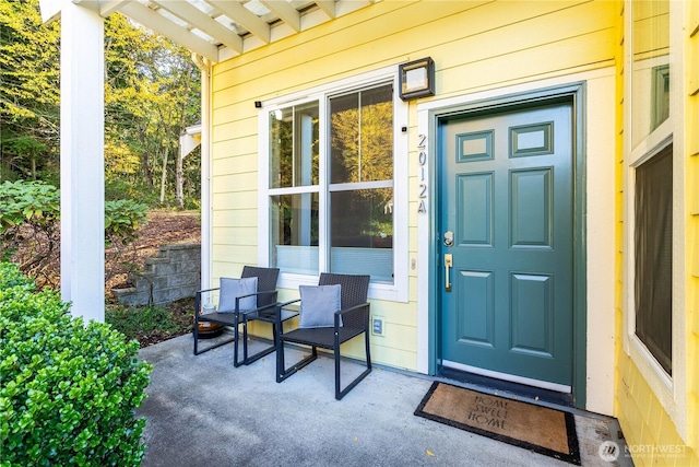 view of doorway to property