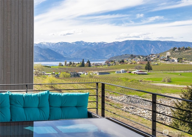 property view of mountains with a rural view