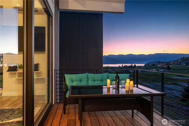 balcony with a mountain view