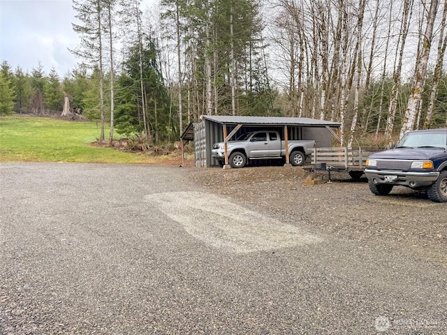 view of parking featuring a carport