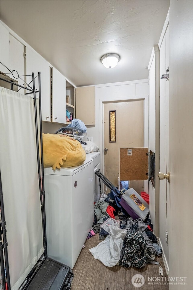 laundry area with washer / clothes dryer and cabinet space