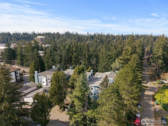 bird's eye view with a forest view