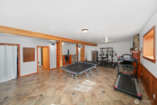 game room featuring tile patterned flooring