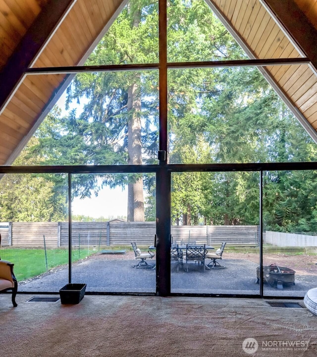 interior space featuring a fire pit