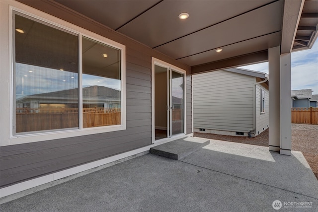 view of patio / terrace with fence