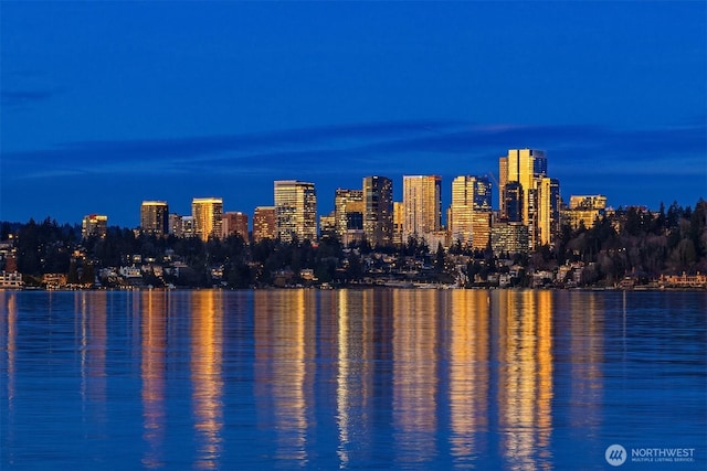 property view of water with a view of city lights