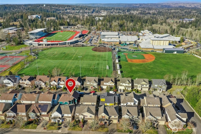 birds eye view of property featuring a residential view