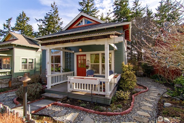 view of front of house featuring covered porch