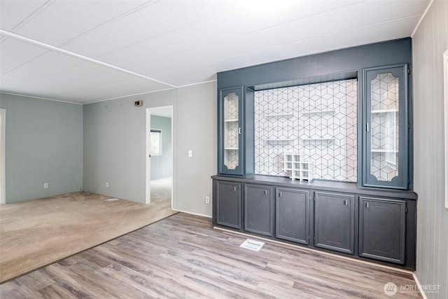 empty room with light wood-type flooring