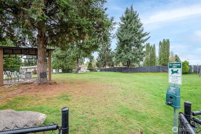 view of yard with fence