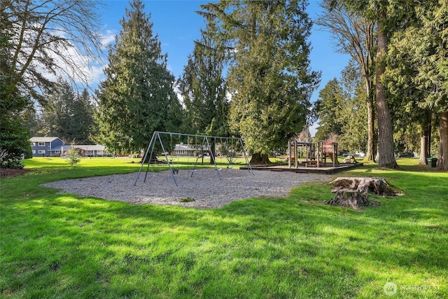 communal playground with a yard