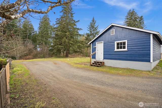 exterior space with entry steps and fence