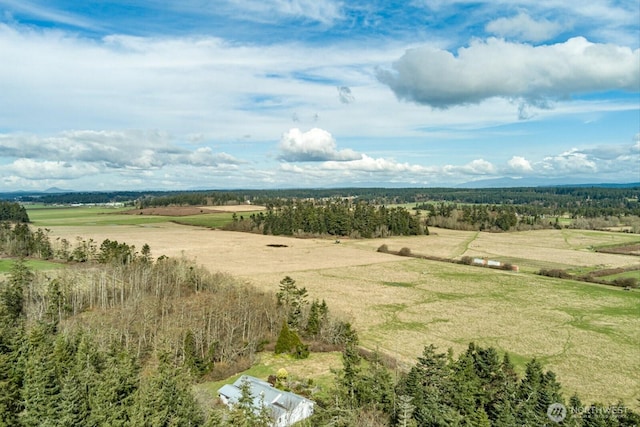 bird's eye view with a rural view