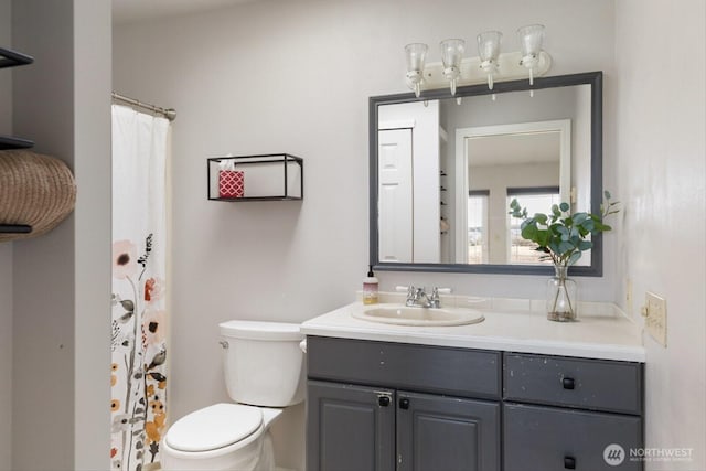 full bath with vanity and toilet