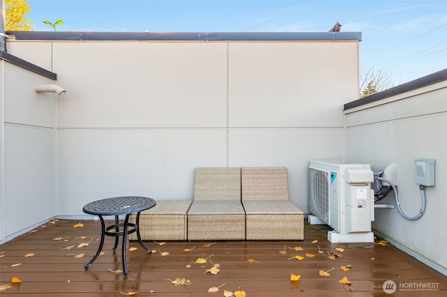 deck featuring ac unit