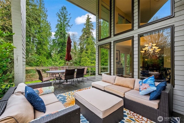 view of patio / terrace with an outdoor hangout area and outdoor dining area