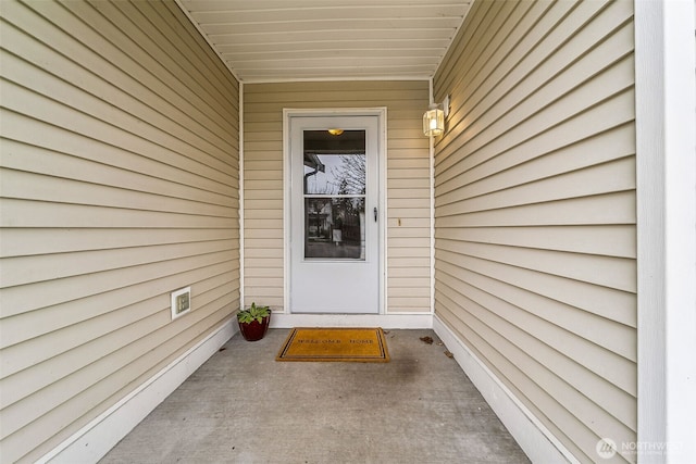 view of doorway to property