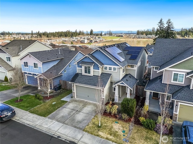 aerial view with a residential view