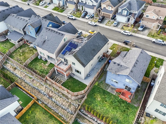 aerial view with a residential view