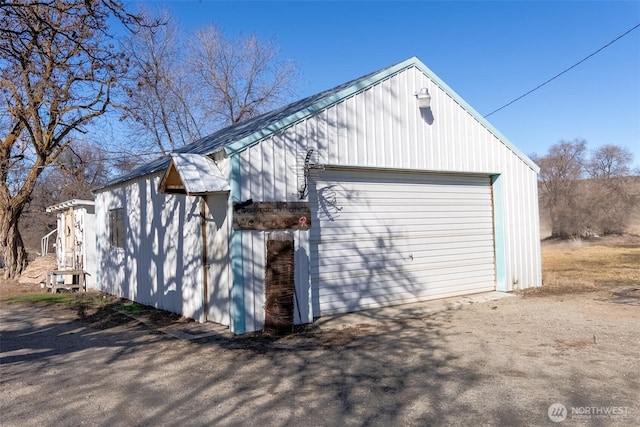 detached garage with driveway