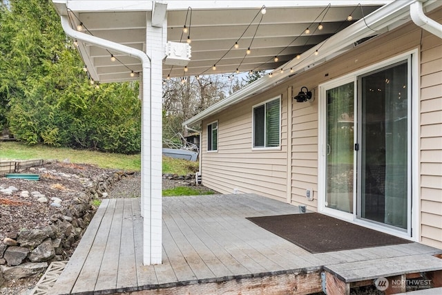 view of patio featuring a deck