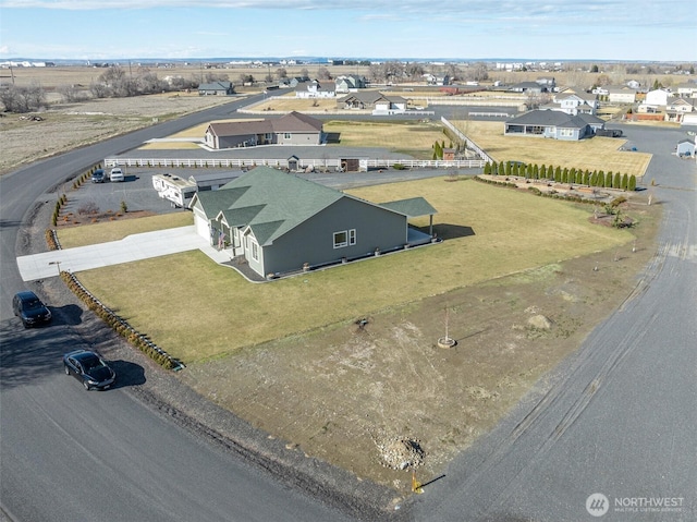 bird's eye view with a residential view