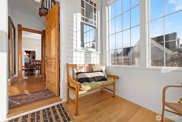 sitting room featuring wood finished floors