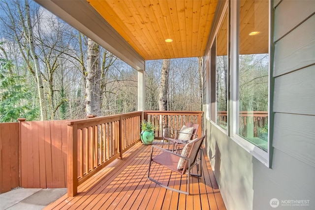 wooden deck with fence