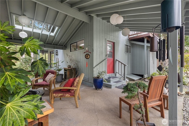 view of patio / terrace featuring entry steps