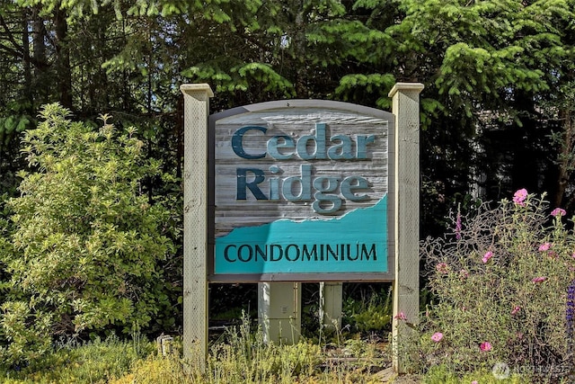 view of community sign