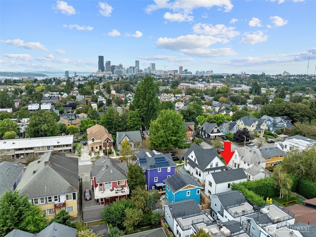 aerial view with a residential view