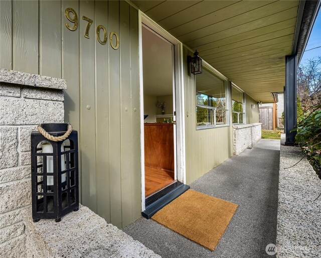 view of doorway to property