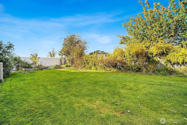 view of yard with fence