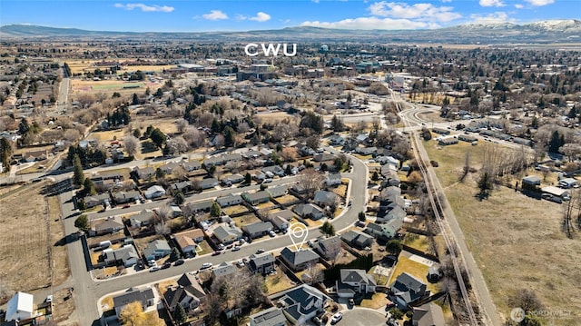 bird's eye view with a residential view and a mountain view