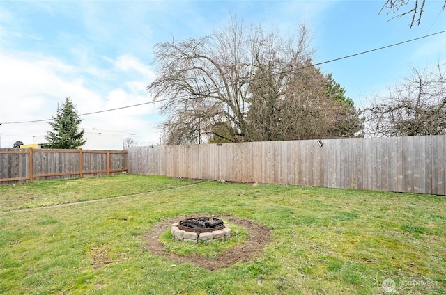 10103 Kline St SW, Lakewood, WA 98499 - view of yard with an outdoor fire pit and a fenced backyard