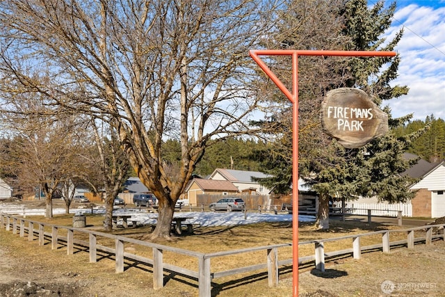 view of yard with fence