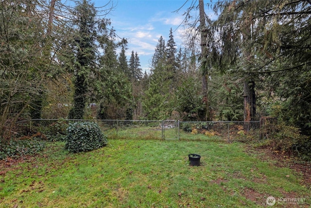 view of yard with fence