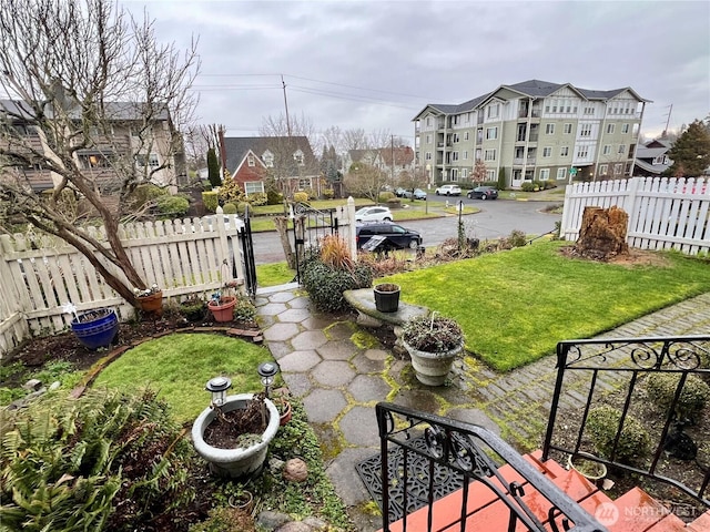 view of yard with fence