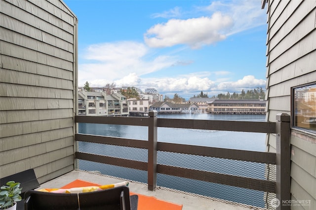 balcony with a water view