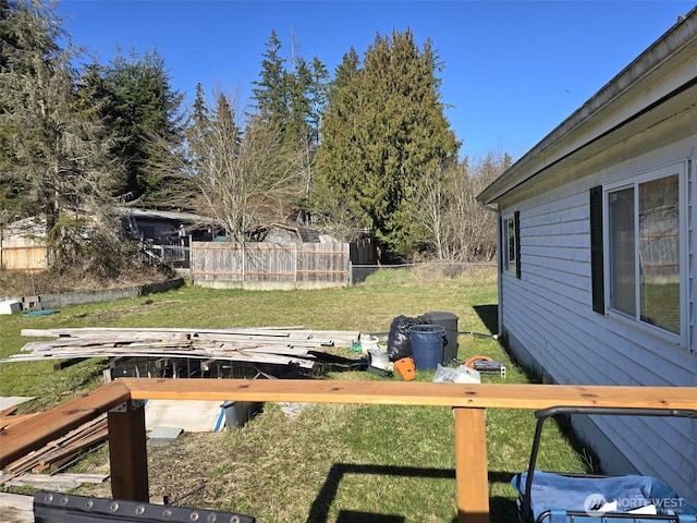 view of yard with fence