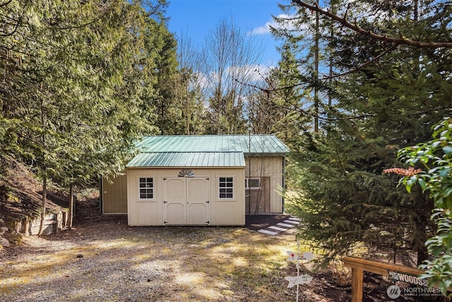 view of shed