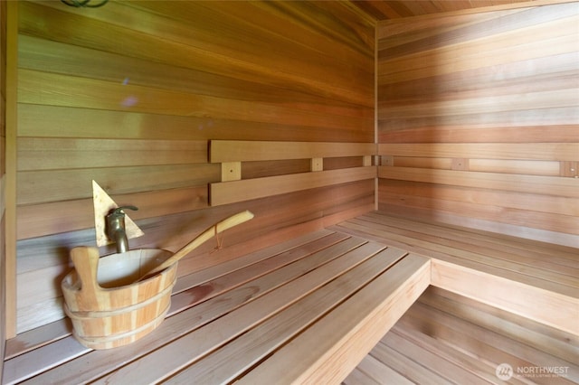 view of sauna