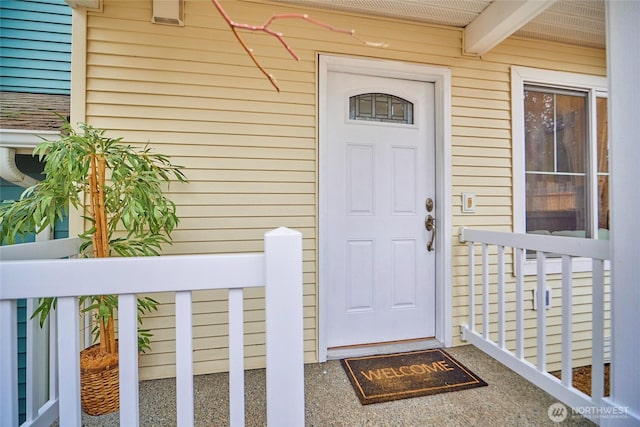 view of doorway to property