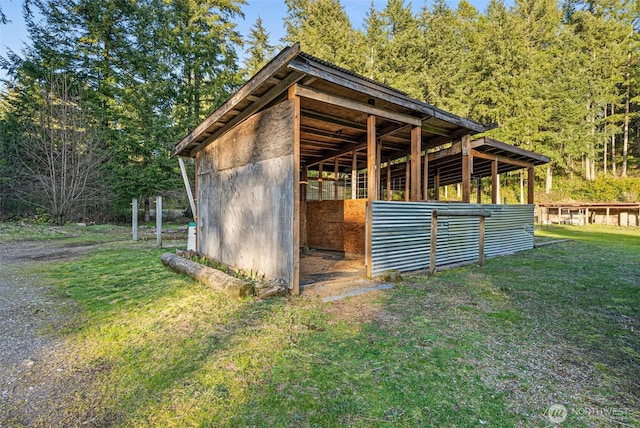 view of outbuilding with an outbuilding and an exterior structure