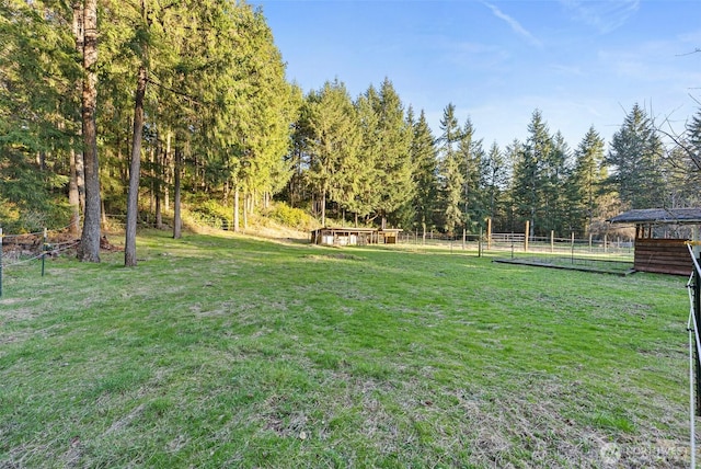 view of yard with fence