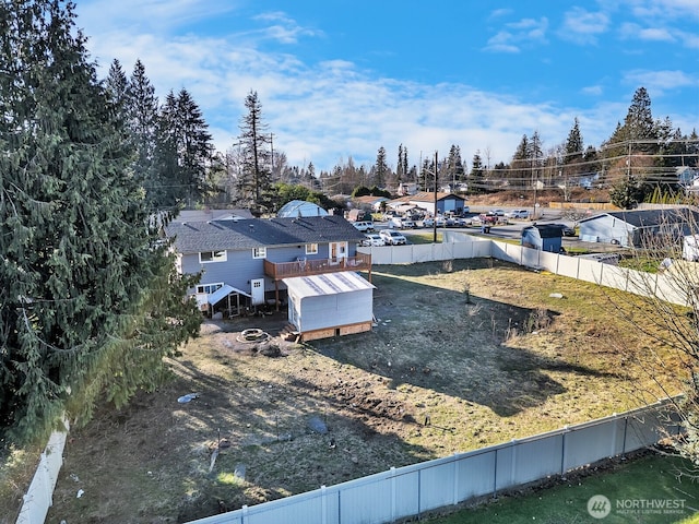 aerial view with a residential view