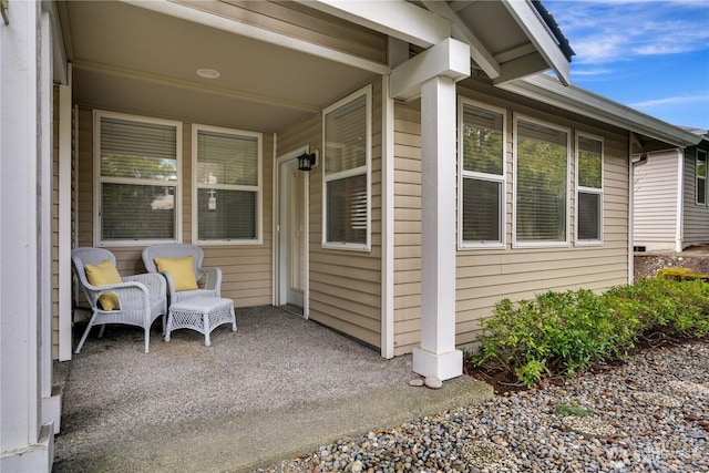 entrance to property with covered porch