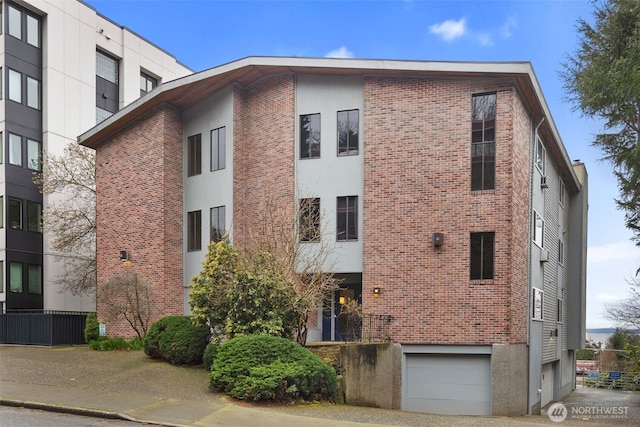 view of property with a garage