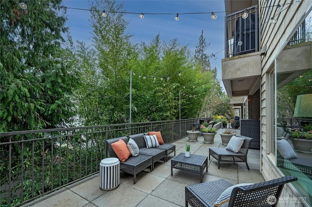 view of patio with an outdoor hangout area