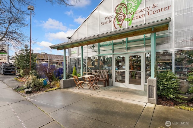 exterior space featuring french doors